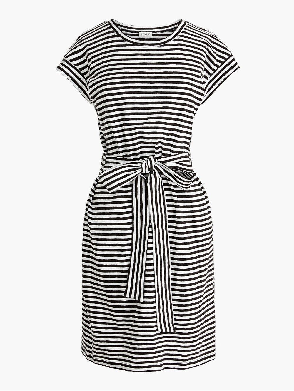 J.Crew Striped Tie-Waist T-Shirt Dress